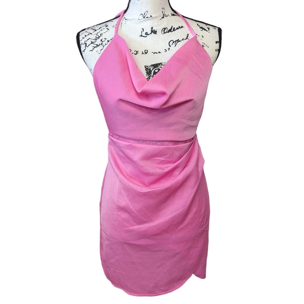 Princess Polly Ensley Pink Halter Mini Dress Size 4 - Picture 11 of 11